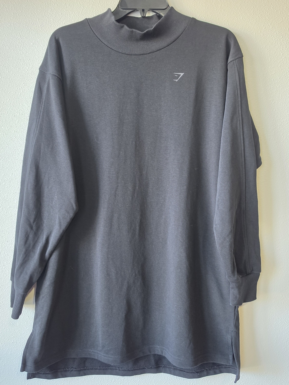 Gymshark Tunic Mock Neck Black Long-Sleeve Sweatshirt. Size Small